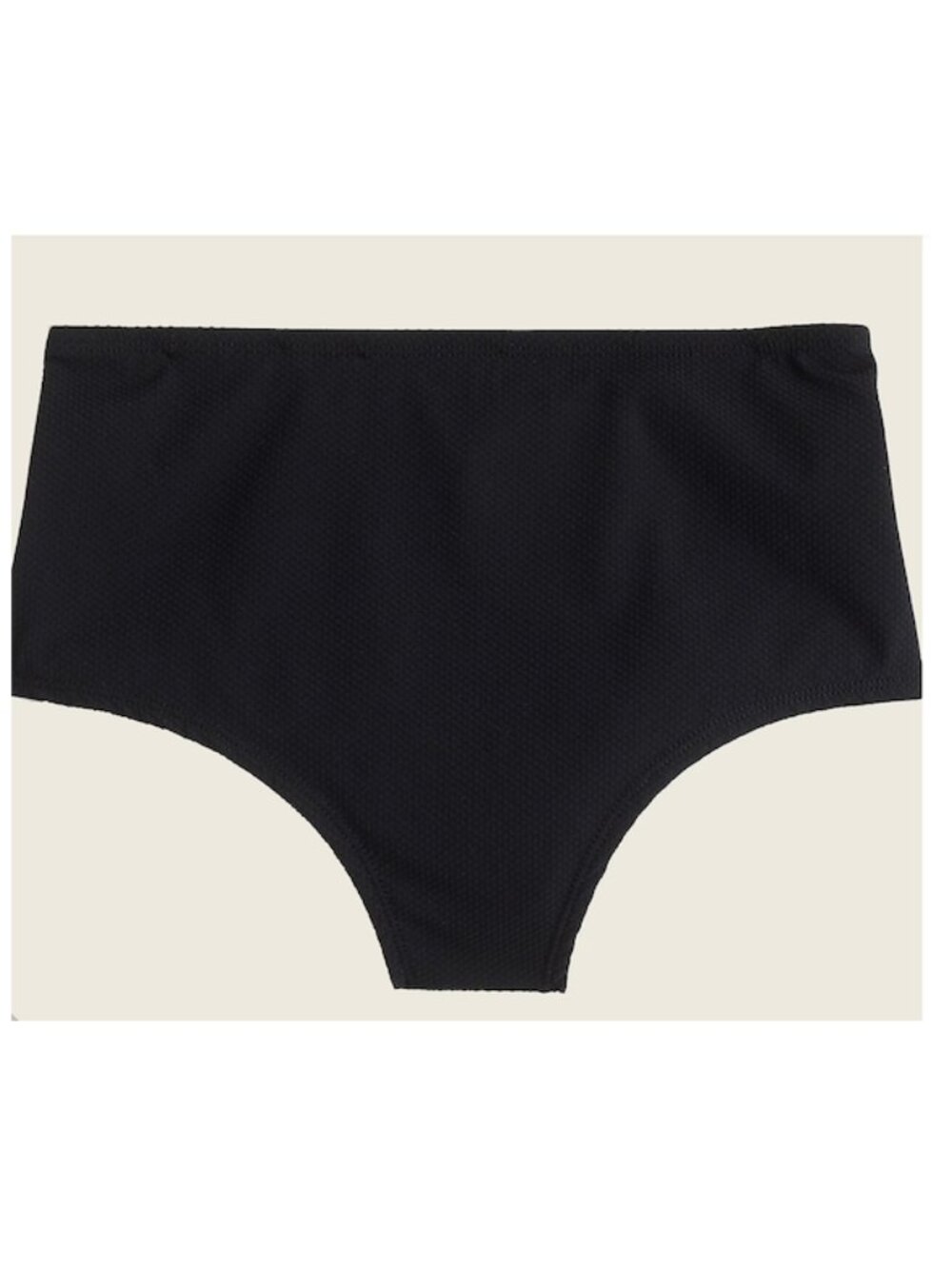 High-waisted bikini bottom in piqué nylon Size M Black